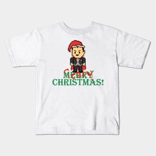 Vampire Pixel Scary Christmas! (Words at the Bottom) Kids T-Shirt